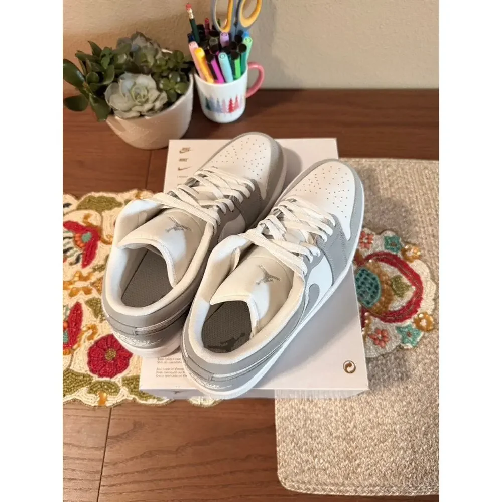 Jordan 1 Low White Wolf Grey Aluminum Fog Particle Cool Iron Summit DC0774 105